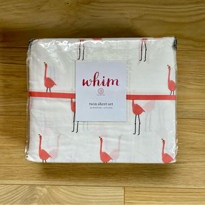 Twin Sheet Set-Flamingos 100% cotton